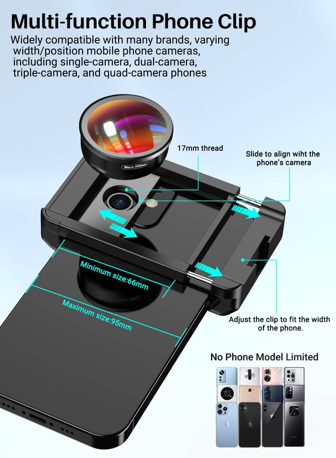100mm Macro Lens CPL Kit with Multi-Function Clip - Image 3