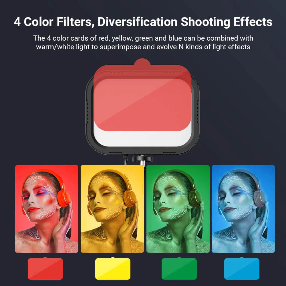 FL19 2Pcs Soft USB LED Video Portable Light Kit with Adjustable Tripod Stand and Color Filters - Image 4